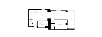 the floor plan of a bedroom apartment