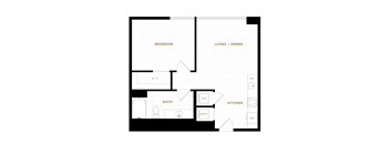the blueprint floor plan  1 bedroom with balcony