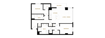 a floor plan of a house with bedrooms and a living room