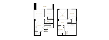 the floor plans of two different floors of a house