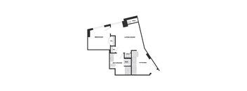 a floor plan of a house with a black and white floor