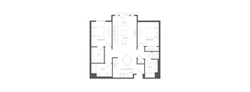 A black and white image of a house floor plan.