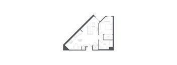 A black and white floor plan of a house with labeled rooms.