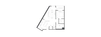 A black and white image of a house floor plan.