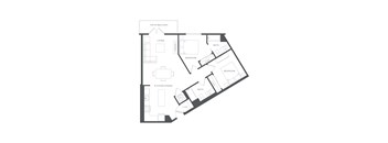 A black and white image of a house floor plan.