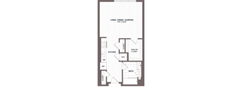 a floor plan of a room with a bathroom and a closet