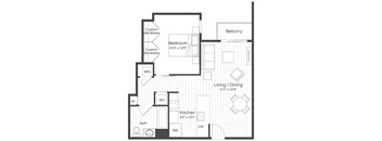 a floor plan of a bedroom apartment