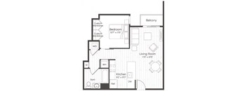 a floor plan of a bedroom apartment