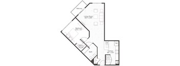 a floor plan of a bedroom apartment