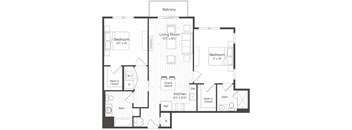 a floor plan of a bedroom apartment