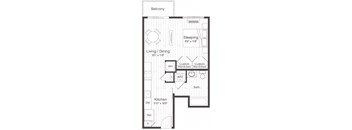 a floor plan of a bedroom apartment