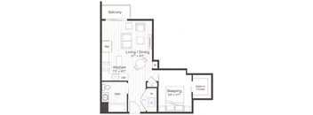 a floor plan of a bedroom apartment