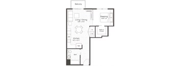 a floor plan of a bedroom apartment