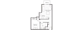 a floor plan of a bedroom apartment