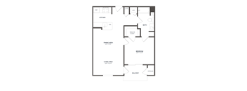a floor plan of a bedroom apartment