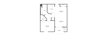 a floor plan of a bedroom apartment