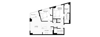A black and white image of a house floor plan.