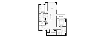 A black and white image of a floor plan for a house.