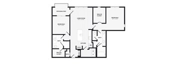 a floor plan of a bedroom apartment