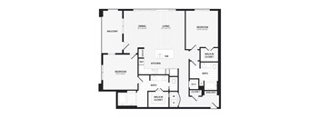 a floor plan of a bedroom apartment
