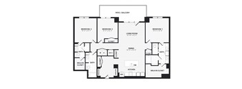 a floor plan of a bedroom apartment
