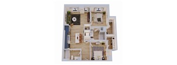 a bedroom floor plan is shown with a bedroom and living room
