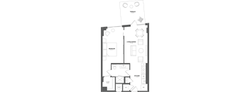 a floor plan of a bedroom apartment