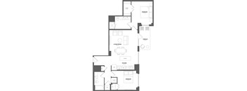 a floor plan of a house with a bedroom and a living room