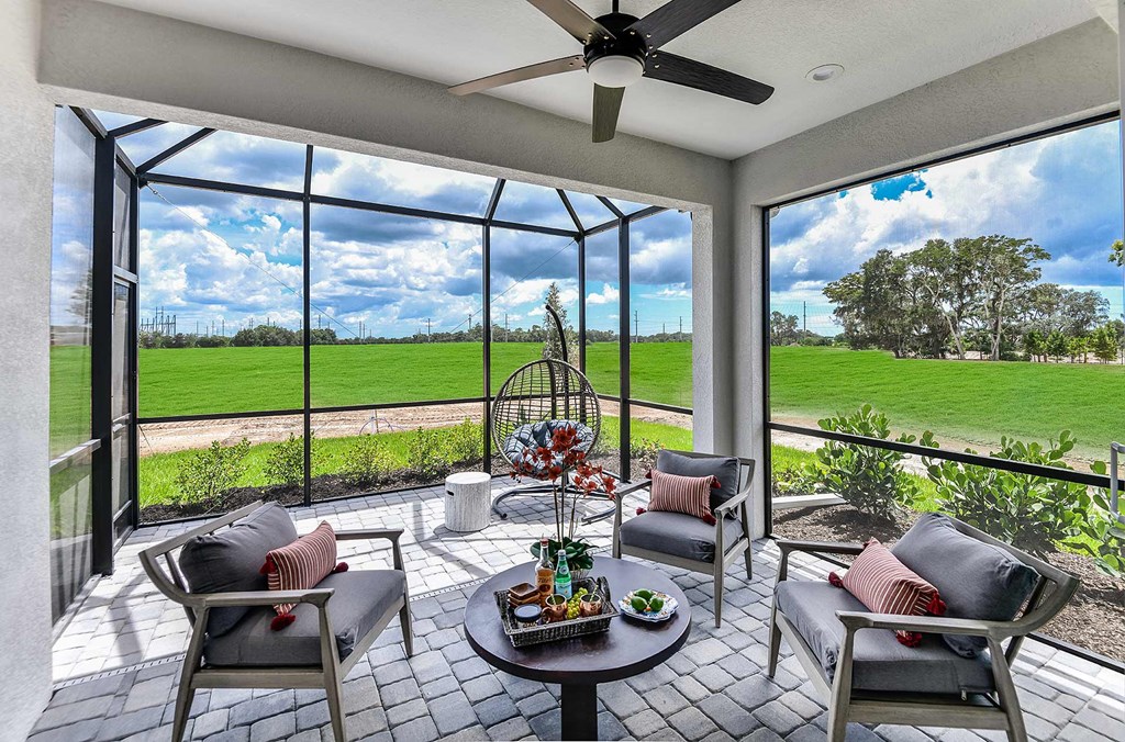 A room surrounded by glass windows. at Marisol, Bradenton, Florida