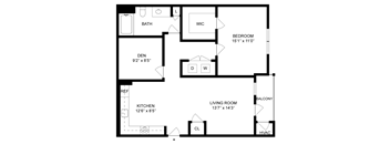 1 Bed/1 Bath Den-A3D