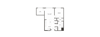 1 Bed/1 Bath Den-B1a