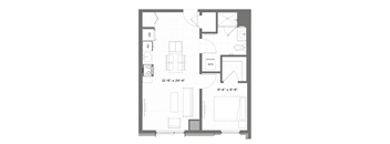 a floor plan of a small apartment