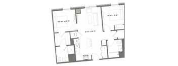 a floor plan of a bedroom apartment