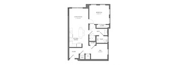 a floor plan of a bedroom apartment
