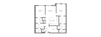 a floor plan of a bedroom apartment