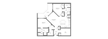 a floor plan of a bedroom apartment