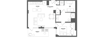 bedroom floor plan an in 1 apartments
