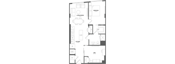 a floor plan of a bedroom apartment