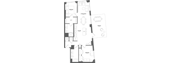 floor plan of the apartment after renovation