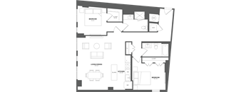 a floor plan of a bedroom apartment