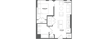 a floor plan of a bedroom apartment