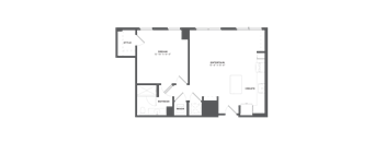 Sora at Spring Quarter - 1 Bed, 1 Bathroom apartment, 814 sq. ft. floor plan