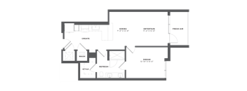Sora at Spring Quarter - 1 Bed, 1 Bathroom apartment, 712 sq. ft. floor plan