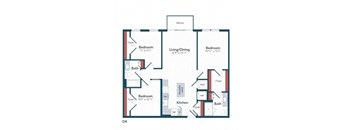 a floor plan of a house with bedrooms and baths
