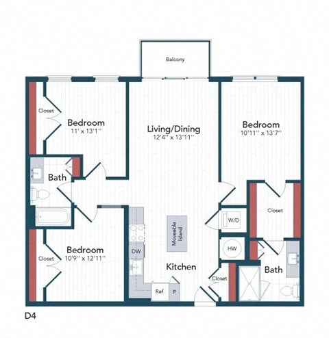 a floor plan of a house with bedrooms and baths