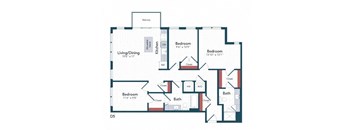 a floor plan of a house with bedrooms and baths