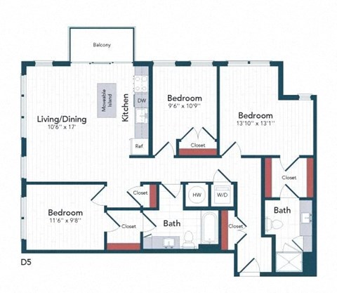 a floor plan of a house with bedrooms and baths