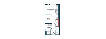 blueprint of a floor plan for a bedroom apartment
