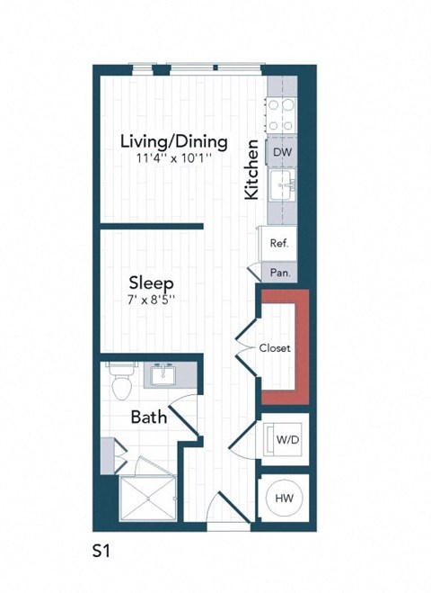 blueprint of a floor plan for a bedroom apartment