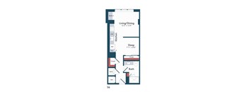 a floor plan of a bedroom apartment with a bathroom and a closet